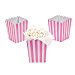 Paper Mini Candy Pink Striped Popcorn Boxes - 24 pcs