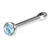 Body Candy Stainless Steel Brilliant Blue Accent Nose Stud Bone Created with Crystal 20 Gauge 1/4