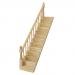 Lowpricenice 1:12 Dollhouse Pre-Assembled Staircase Wooden Stair Stringer Step with Left Handrail