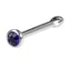 Body Candy Stainless Steel 1.7mm Purple Nose Bone Created with Swarovski Crystals 20 Gauge 1/4