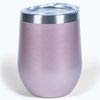 Luckti 12 oz Insulated Stainless Steel Wine Tumbler Cup Double Wall Vacuum Stemless Glass with Lid - Rose Gold