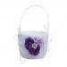 Romantic Wedding Party Bowknot Faux Pearl Flower Girl Basket with Heart Shape Decor - Purple