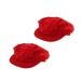 Flameer 2Pcs Red Half Mesh Chef Waiter Cap Restaurant Kitchen Workshop Hair Net Cooling Reusable Bouffant Adjustable Food Service Hair Hat Protective