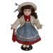 Prettyia Birthday Gift - 30cm Excellent Workmanship Doll DIY Accessory Vintage Porcelain Lady Girl Doll in Blue Dress with Display Stand
