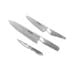Global 3 Piece Starter Set - 8 inch Chef, 5 inch Utility, 3 1/2 inch Paring, Lightweight Japanese Stainless Steel, Razor Sharp Edge, Made in Japan