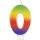 Wilton W2811-1039 Rainbow Candle, Numeral 0
