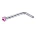 Body Candy Stainless Steel 1.57mm Pink Accent Micro L Shape Nose Stud Ring 20 Gauge