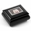 3" X 2" Wallet Size Black Lacquer Photo Frame Music Box with New Pop - Over 400 Song Choices - Out Lens System Old Spinning Wheel Swiss