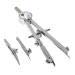 Compass for Geometry - for Math, Drawing, Drafting, School, Woodworking - Professional Metal Precision Bow Compass - Extra Replace Parts