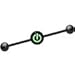 Body Candy Black Anodized Stainless Steel Glow Power Button Industrial Barbell 14 Gauge 37mm