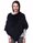 Ferand Ladies Genuine Knitted Rabbit Fur Poncho Cape Shawl for Women, Black
