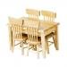 Lowpricenice 5pcs Wooden Dining Table Chair Model Set 1:12 Dollhouse Miniature Furniture