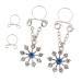 Fityle 2Pcs Non Pierced Nipple Ring Crystal Flower Pendant Rings Women Body Jewelry - Blue