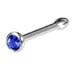 Body Candy Stainless Steel 1.7mm Deep Blue Nose Stud Bone Created with Crystal 20 Gauge 1/4