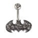 Belly Button Ring Navel 316L Surgical Steel, Cubic Zirconia Batman Body Accentz