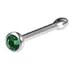 Body Candy Stainless Steel 1.7mm Dark Green Nose Stud Bone Created with Crystal 20 Gauge 1/4