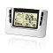 Digital Weather Station Tide Clock with Large Night Lighting LCD Screen, Temperature and Humidity Forecast, Alarm Clock, Silver