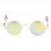 Jili Online A Pair of Gold Round Frame Glasses Sunglasses for 1/6 Blythe Doll Gold Lens