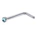 Body Candy Stainless Steel 1.57mm Brilliant Blue Accent Micro L Shape Nose Stud Ring 20 Gauge