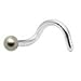 Body Candy Steel 925 Sterling Silver 1mm Ball Nose Screw 22 Gauge 3/16