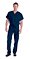 Landau Unisex V-Neck Scrub Top 7502 & Scrub Pant 7602 Medical Uniform Scrub Set (Navy - Medium / Medium Petite)