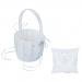 Wedding Flower Girl Basket Double Heart Ring Pillow