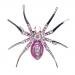 Pink Dazzling Spider Clip Pin Brooch w/ Rhinestone
