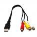 MonkeyJack USB to 3 RCA RGB Video AV A/V Cable for HDTV TV Television Splitter Cable Adapter