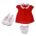 MonkeyJack Red One-piece Dress + Bowknot Shoes Clothes Fit for 17'' Zapf Baby Born Doll