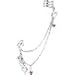 Pink Aurora Hearts Ear Cuff Chain Post Earring
