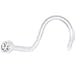 Body Candy Clear Bioplast 2mm Nose Stud Ring 20 Gauge 3/16
