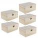 MonkeyJack 5pcs Rectangle Wood Box Unfinished Wooden Jewelry Storage Case DIY Craft
