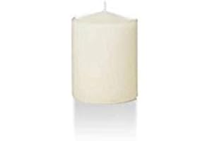 yummi 2.25" x 3" Ivory Slim Round Pillar Candles - 4 per Pack