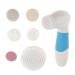 Dovewill Professional 7 in 1 Deep Cleaning Electric Face Cleaner Brush Scrubber Facial Massager SPA Exfoliator Kit Set - White & Blue