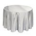 LinenTablecloth 108-Inch Round Satin Tablecloth Silver