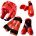 Macho Dyna 7 Piece Sparring Gear Set with shin Guards red Child Medium