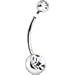Body Candy Women's Stainless Steel Clear Accent Internally Threaded Belly Body Piercing Ring 1/2