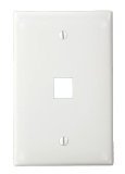 Leviton QuickPort Midsize Wallplate, Single Gang, 1-Port, 41091-1WN, White