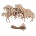 Dovewill 10Pieces Wood Horse Shape Cut Out Ornament Embellishment Tag with String