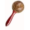 Large Coconut Single Maracas Shaker - World percussion musical instrument rattle by World Percussion USA - Natural finish, stained handle