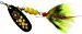 Mepp's Black Fury Dressed Treble Fishing Lure, 1/3-Ounce, Yellow Dot/Black Yellow Tail