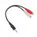 3.5mm Stereo Aux Male to 2-RCA Adapter L R Female Audio Cable Cord Wire 20cm