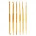 6Pcs Golden Aluminum Double End Crochet Hook 2.0 - 7.0mm