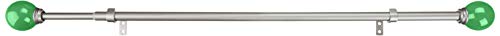 AmazonBasics Decorative 5/8" Curtain Rod with Round Finials - 28-48", Kelly Green