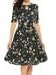 ACEVOG Women's Casual Short Sleeve Floral Printed Fit and Flare Party Dress