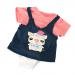 MagiDeal Pink T-shirt Shoulder Strap Dress Hat Outfit for 17inch Zapf Baby Born Dolls