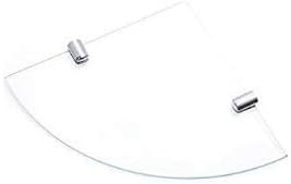 BSM Marketing Glass Corner Shelves Clear 200mm 6mm Toughened Pack of 2, 20x20cm - Image 3