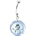 Holiday Snow Globe Snowman Belly Ring