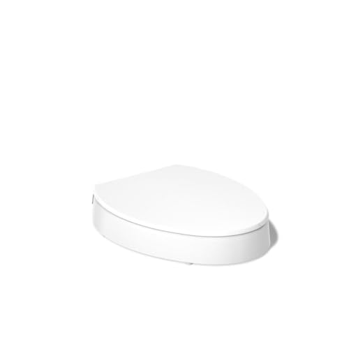 KOHLER 25875-0 HYTEN 3″ HEIGHT, ELEVATED SOFT CLOSE ELONGATED TOILET SEAT, CONTOURED SEAT WITH GRIP-TIGHT BUMPERS, QUICK-ATTACH HARDWARE, NO SLAM TOILET SEAT, WHITE