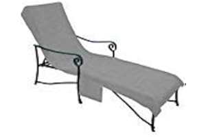CROVER Pool Side 1000-Gram Chaise Cover, Pool Lounge Chair Cover, Lawn Chair Cover, Patio Chair Cover with 10-Inch Slip-on Back and Side Pocket Dark Grey
